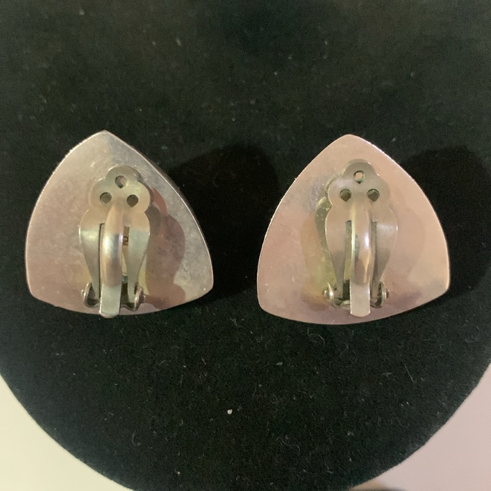 Vintage Solid Sterling Silver 925 Double Triangle… - image 7